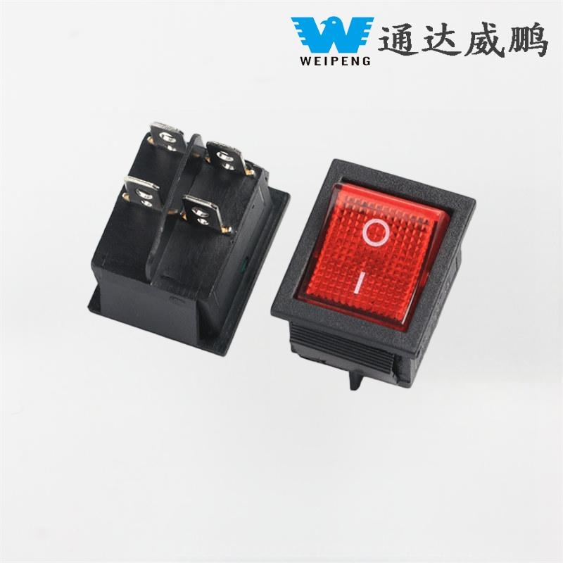 Kcd4 ロッカースイッチ 30A 4 端子 ライト付き