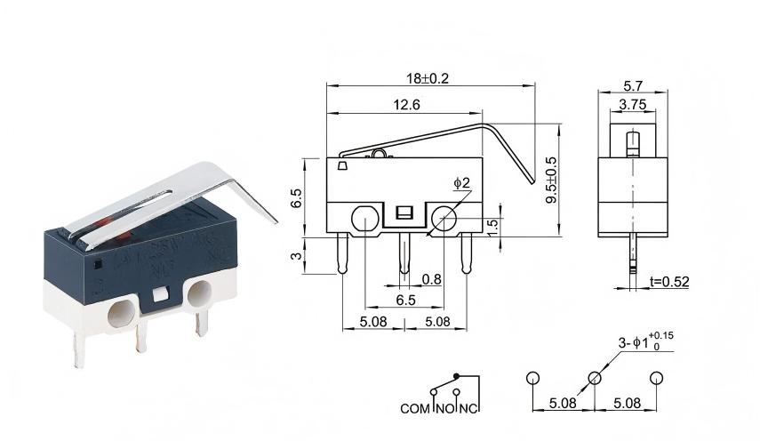 シルバー DOT カーブ ハンドル マウス スイッチ
